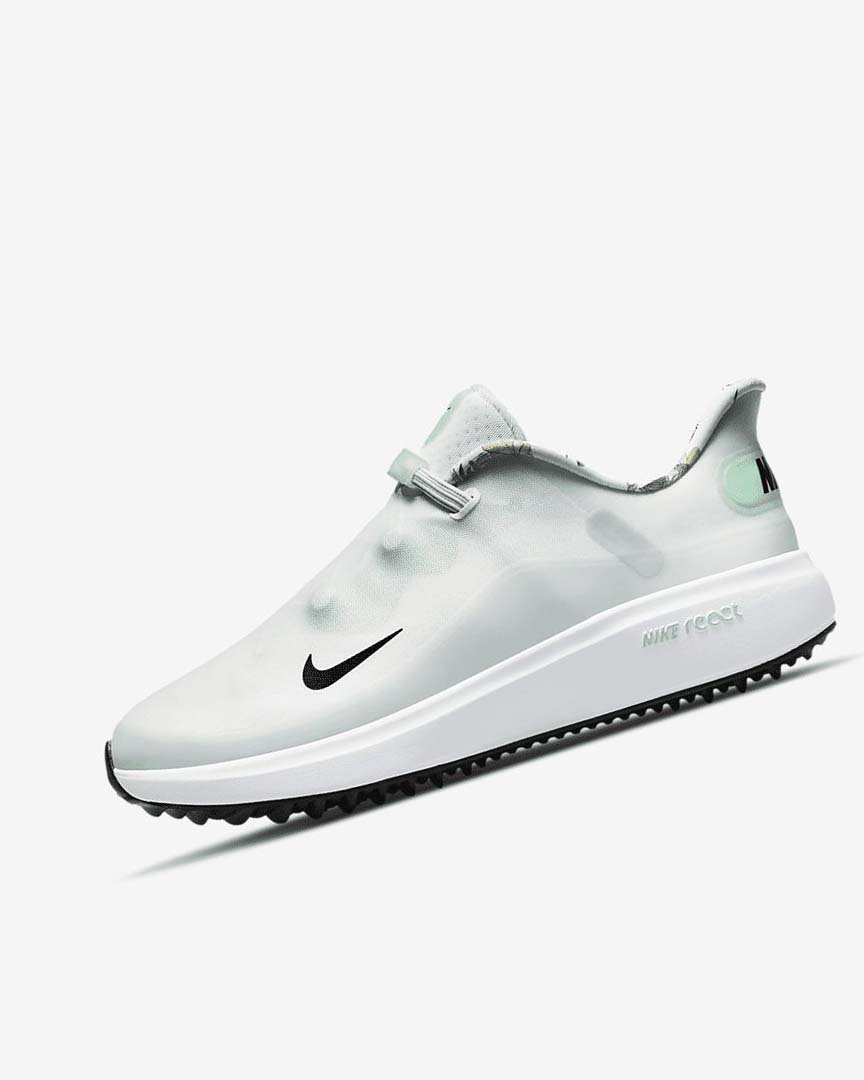 White / Platinum / Mint / Black Women\'s Nike React Ace Tour Golf Shoes | UK5217