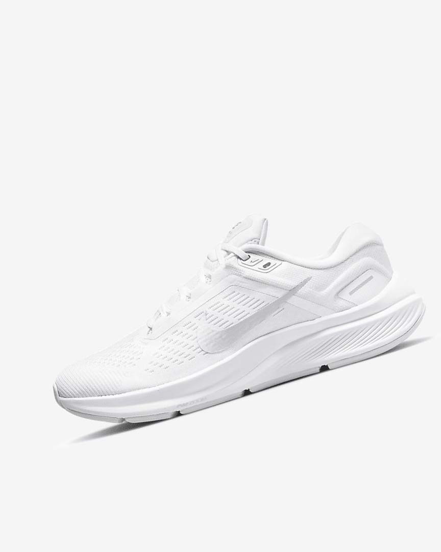 White / Platinum / Platinum / Metal Silver Women\'s Nike Air Zoom Structure 24 Running Shoes | UK4844