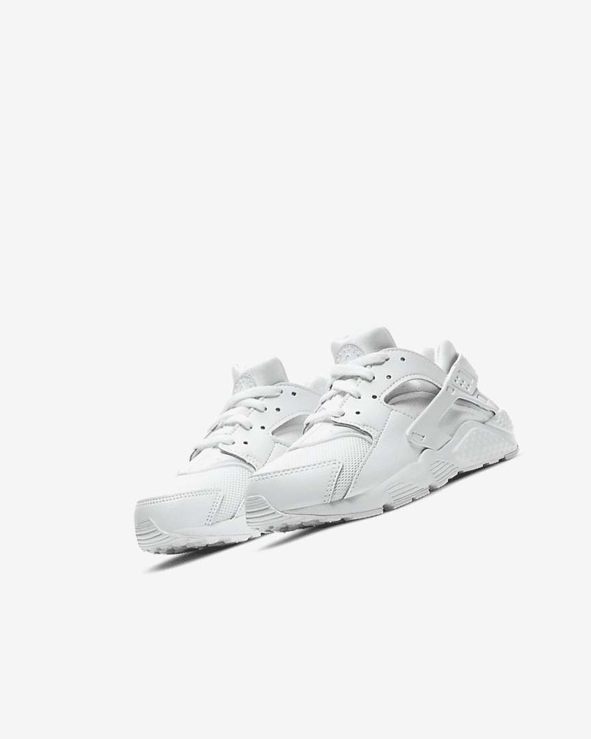 White / Platinum / White Boys' Nike Huarache Run Shoes | UK5160