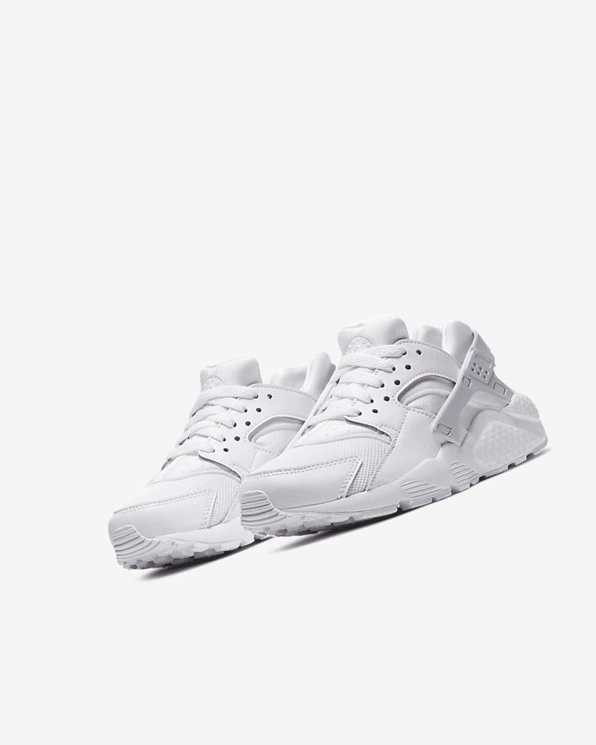 White / Platinum / White Boys' Nike Huarache Run Shoes | UK5460