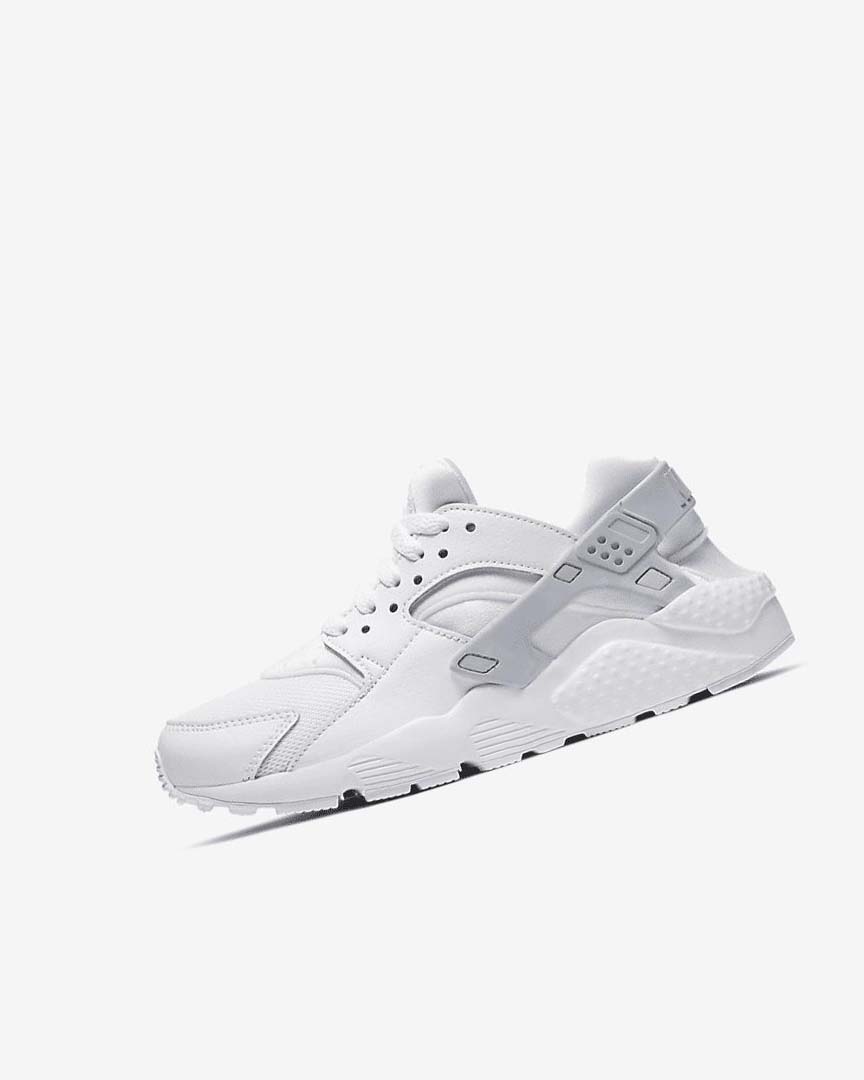 White / Platinum / White Boys\' Nike Huarache Run Shoes | UK5460