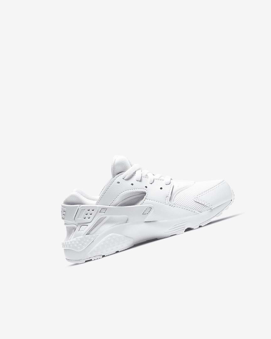 White / Platinum / White Girls' Nike Huarache Run Shoes | UK3253