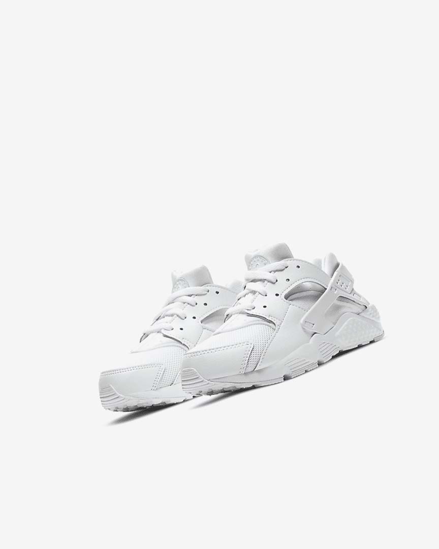 White / Platinum / White Girls' Nike Huarache Run Shoes | UK3253