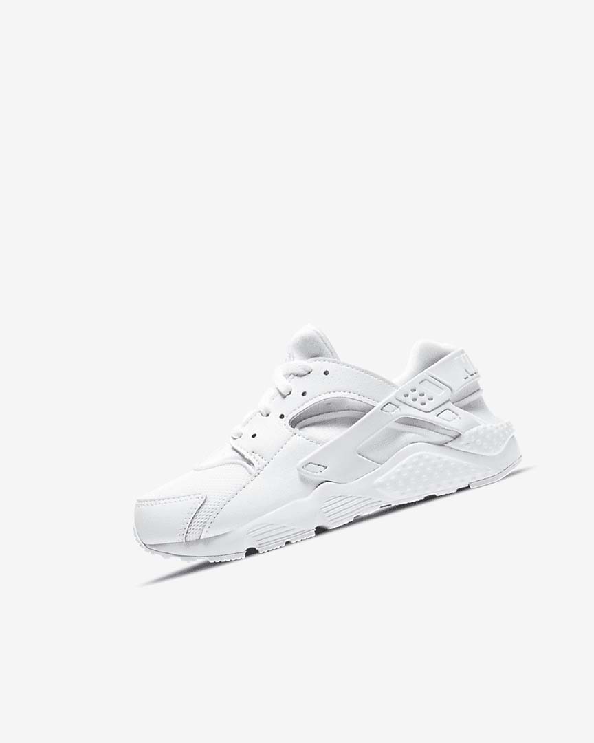 White / Platinum / White Girls\' Nike Huarache Run Shoes | UK3253