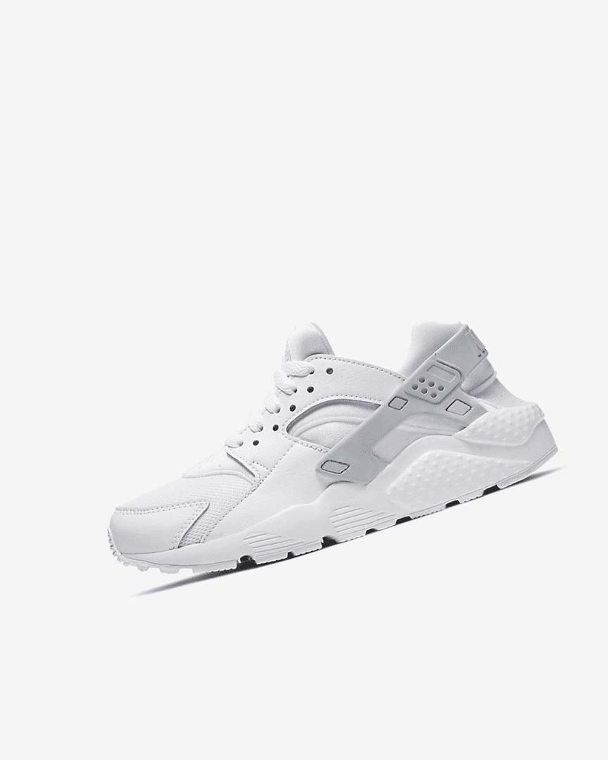 White / Platinum / White Girls\' Nike Huarache Run Shoes | UK5466