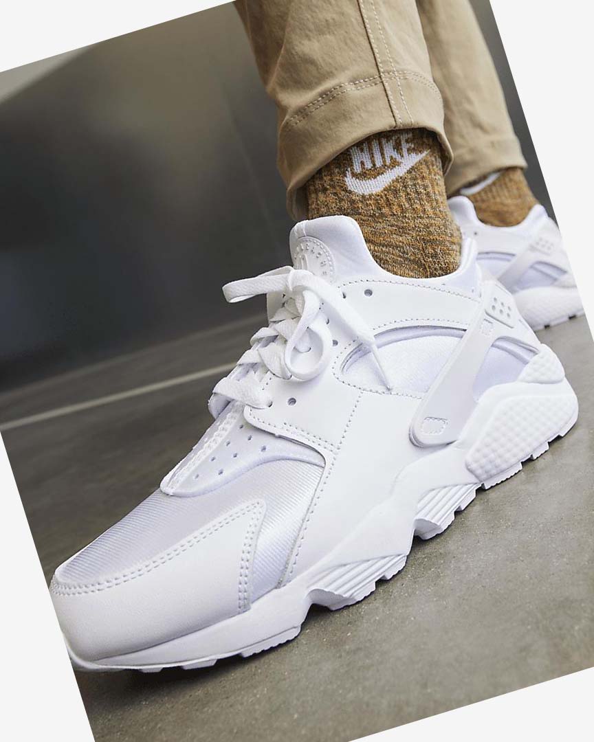 White / Platinum Women's Nike Air Huarache Sneakers | UK2771