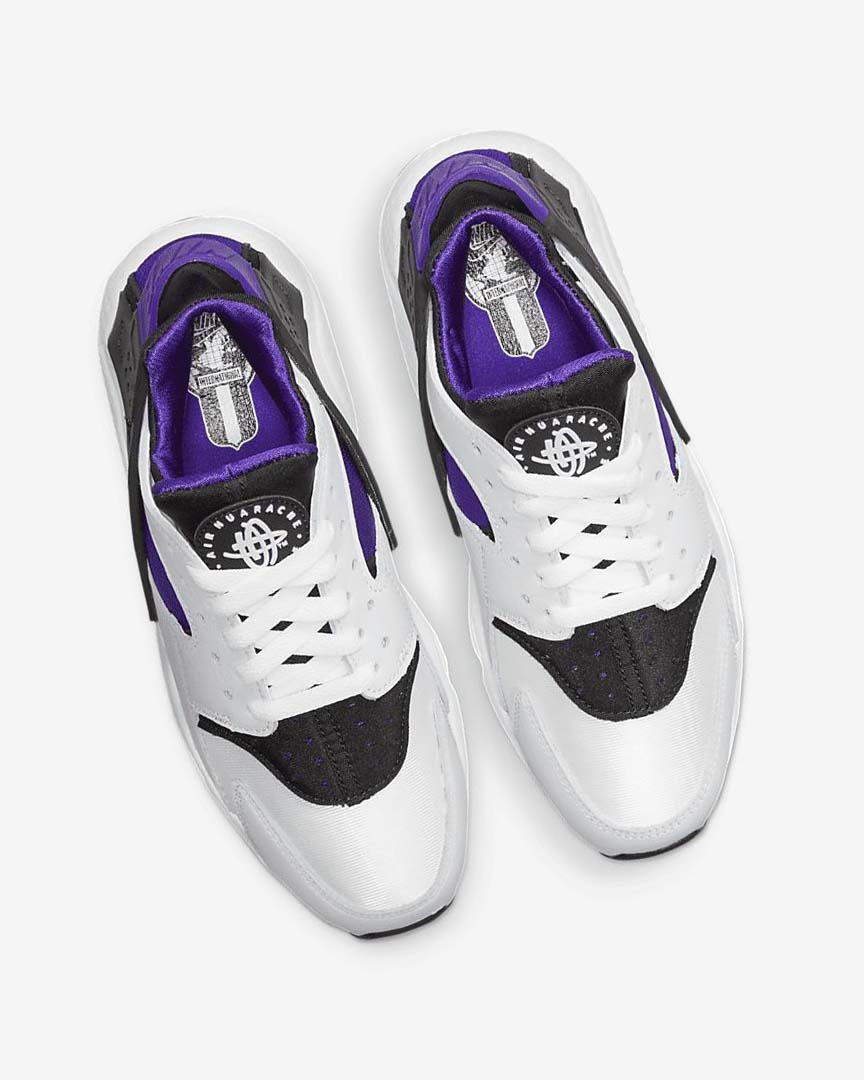 White / Purple / Black Women's Nike Air Huarache Sneakers | UK2288