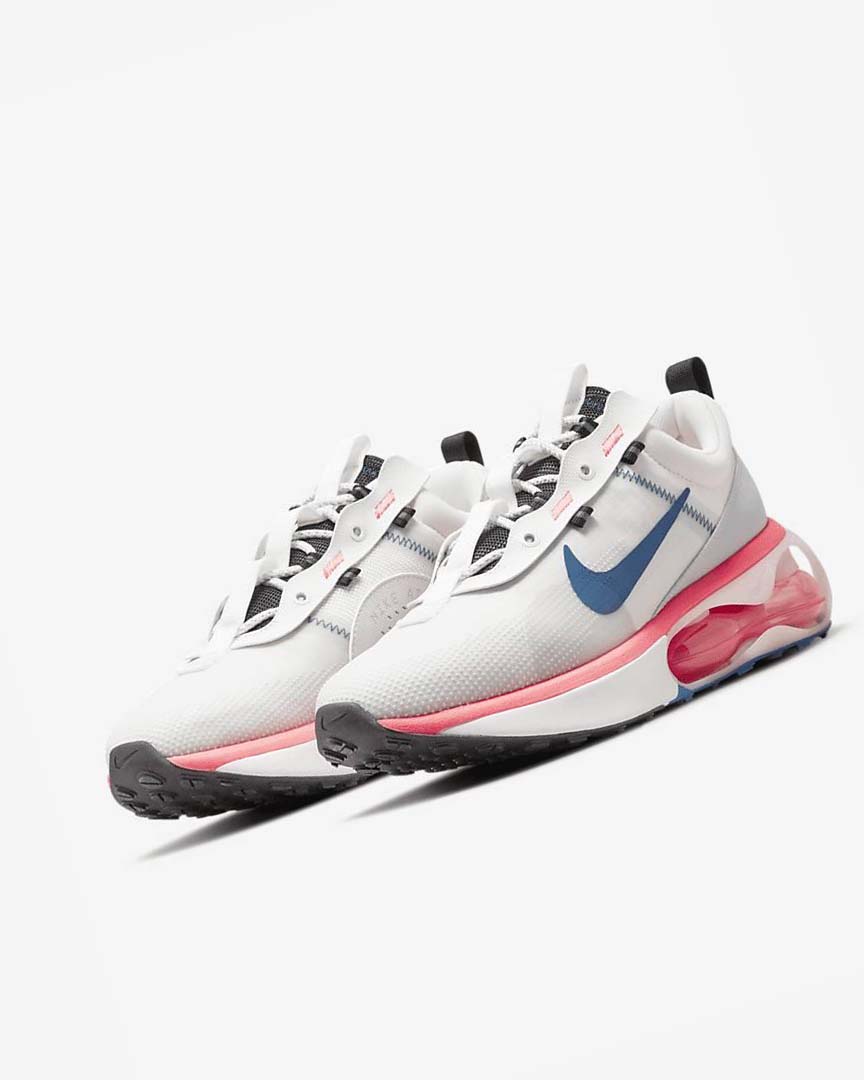 White / Red / Black / Blue Men's Nike Air Max 2021 Casual Shoes | UK5090