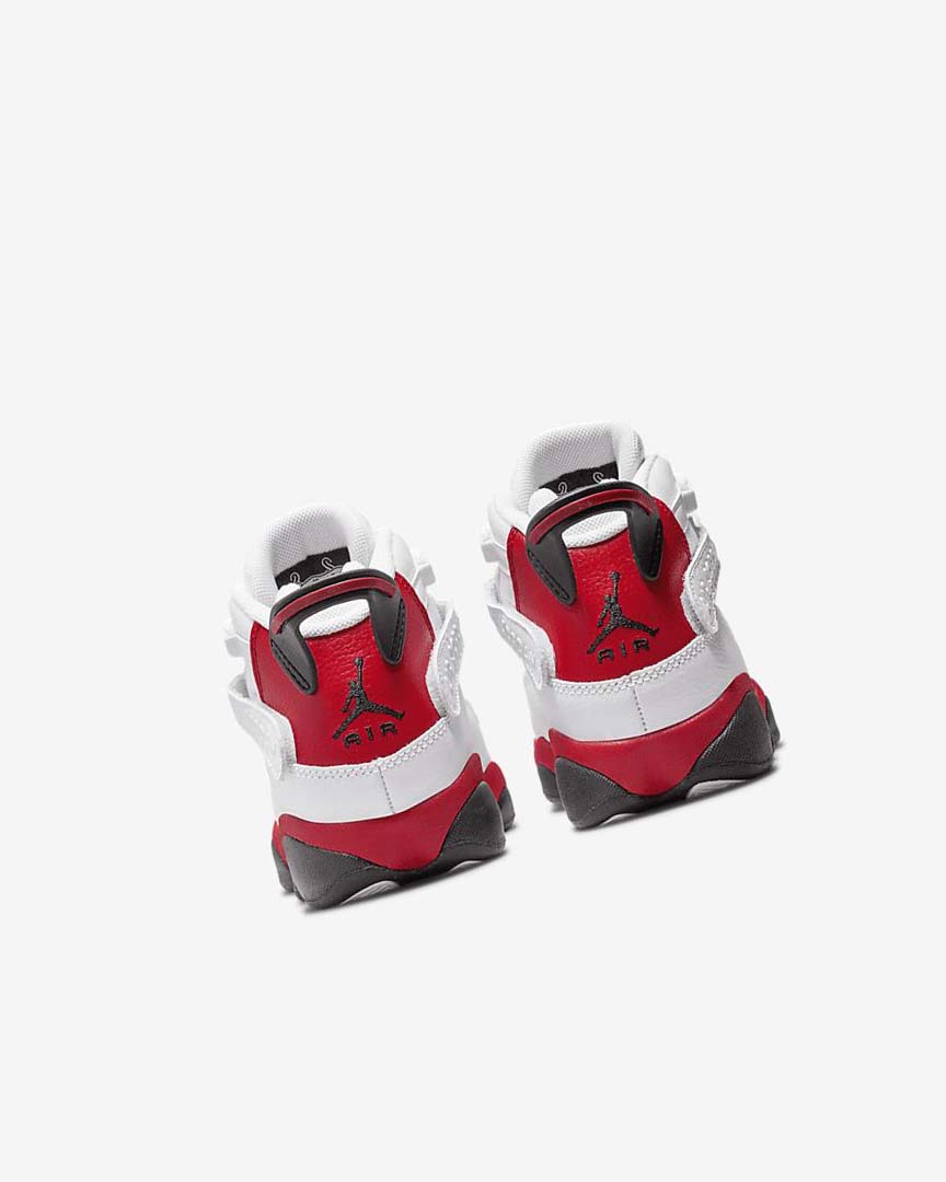 White / Red / Black Boys' Nike Jordan 6 Rings Basketball Shoes | UK1189