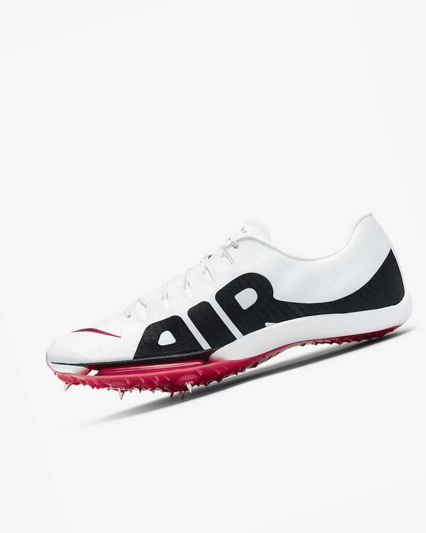 White / Red / Black Men\'s Nike Air Zoom Maxfly More Uptempo Spikes | UK5031