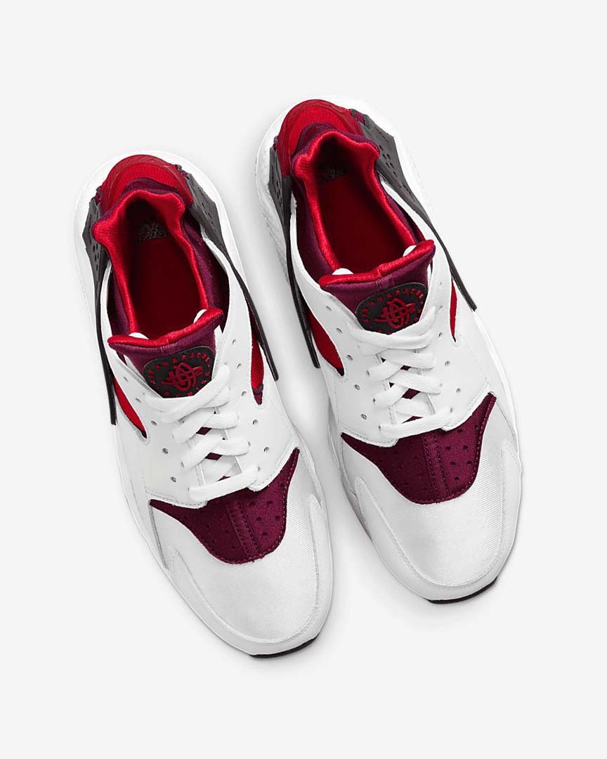 White / Red / Black / Red Men's Nike Air Huarache Sneakers | UK5536