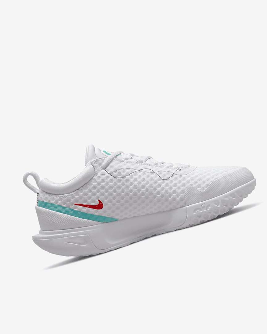 White / Red / Burgundy / Turquoise Women's Nike Court Zoom Pro Tennis Shoes | UK2408