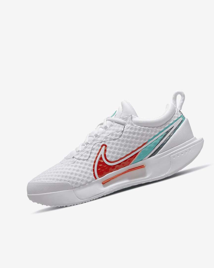 White / Red / Burgundy / Turquoise Women\'s Nike Court Zoom Pro Tennis Shoes | UK2408