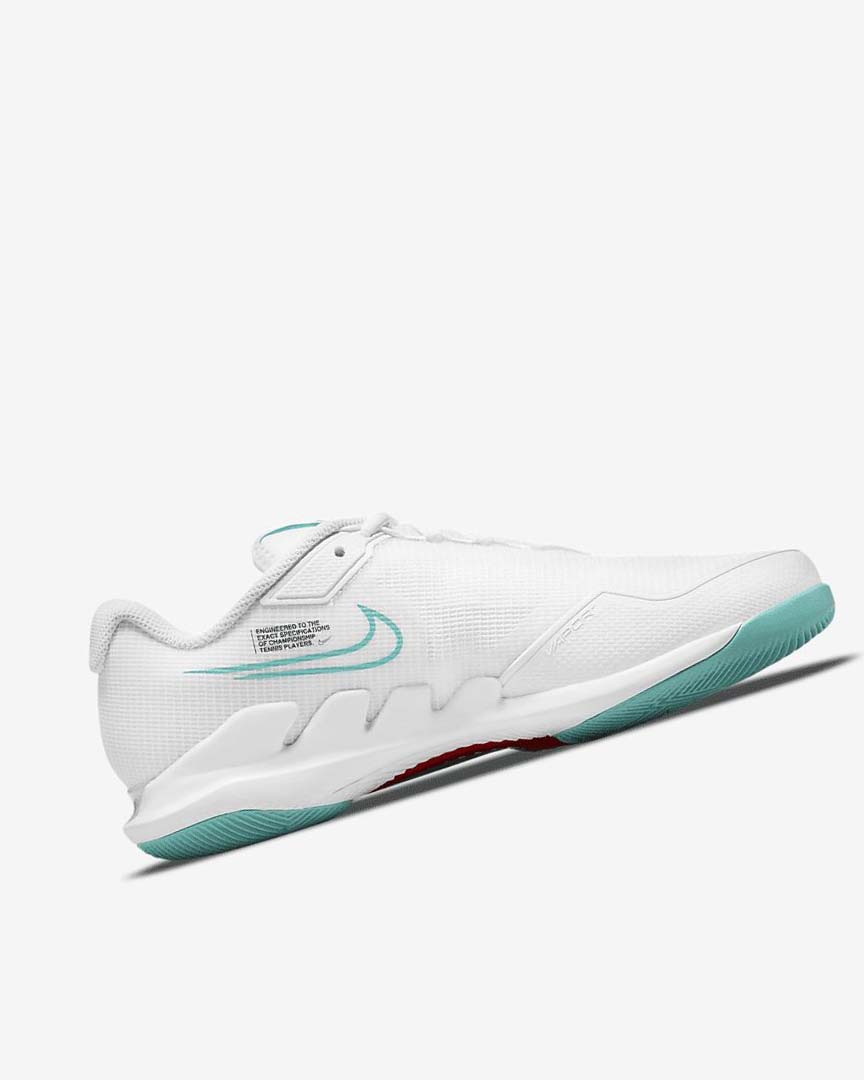 White / Red / Burgundy / Turquoise Women's Nike Court Air Zoom Vapor Pro Tennis Shoes | UK3052