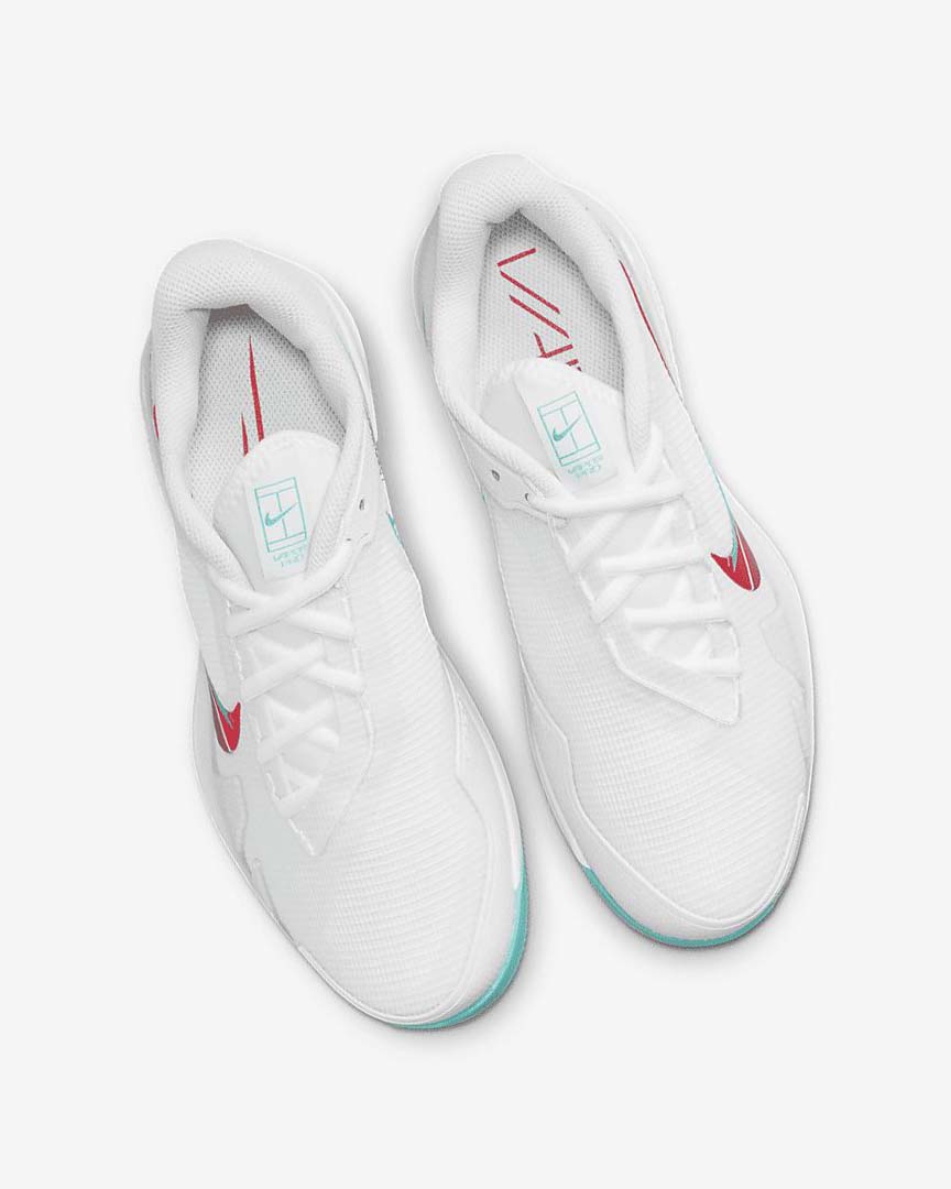 White / Red / Burgundy / Turquoise Women's Nike Court Air Zoom Vapor Pro Tennis Shoes | UK3052