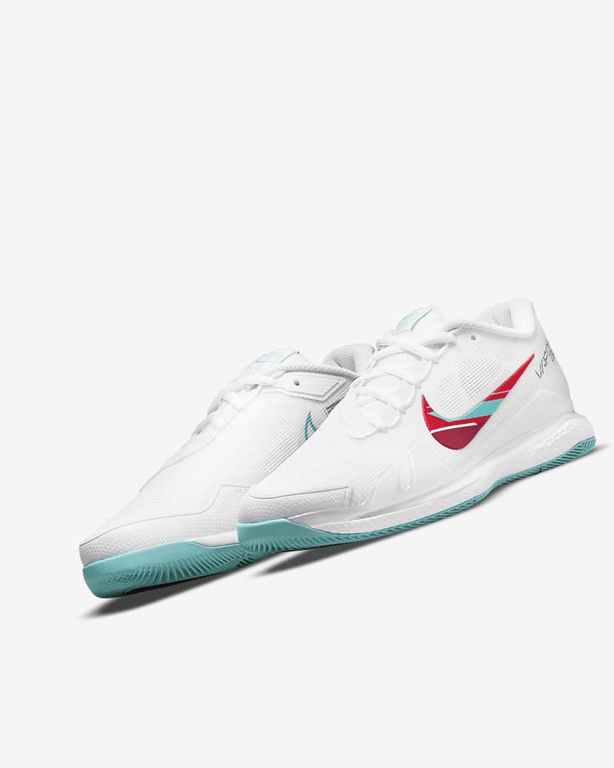 White / Red / Burgundy / Turquoise Women's Nike Court Air Zoom Vapor Pro Tennis Shoes | UK3052