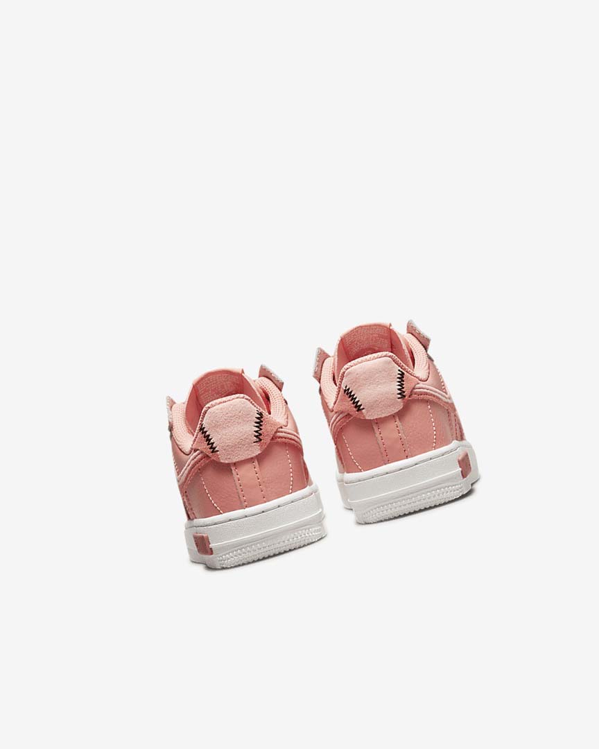 White / Red Pink / Light Girls' Nike Force 1 Fontanka Shoes | UK2703