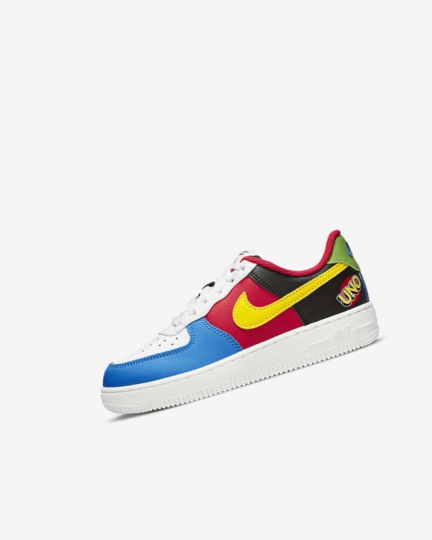 White / Red / Royal / Gold Boys\' Nike Force 1 LV8 Shoes | UK2527