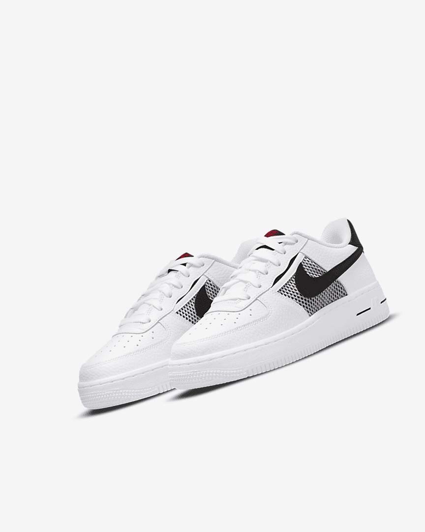 White / Red / White / Black Boys' Nike Air Force 1 LV8 Sneakers | UK3016