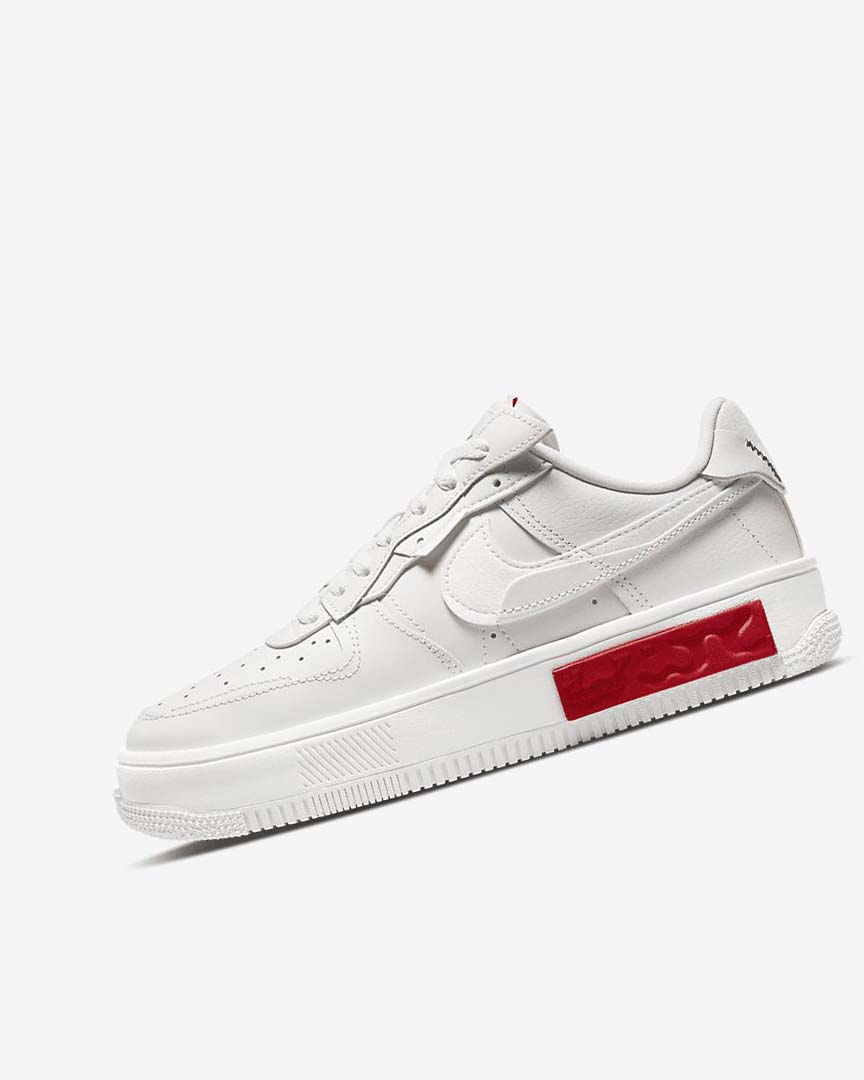 White / Red Women\'s Nike Air Force 1 Fontanka Sneakers | UK4673