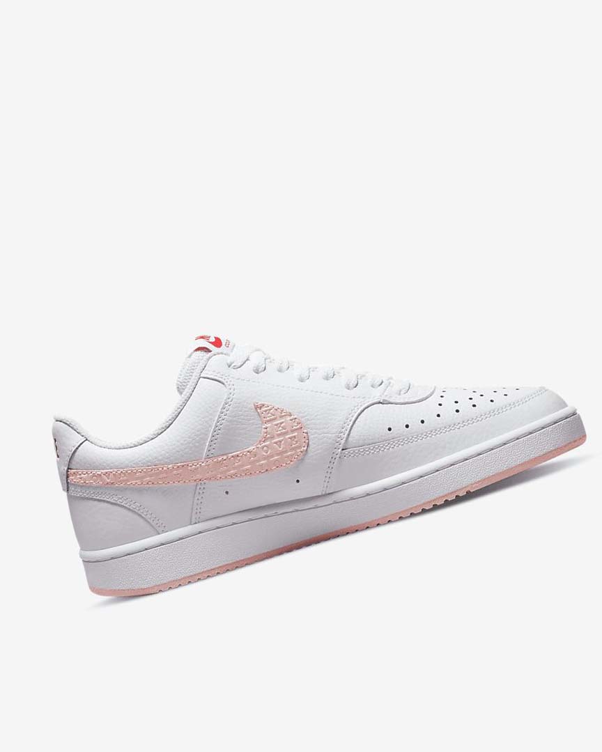 White / Red Women's Nike Court Vision LO Sneakers | UK2998