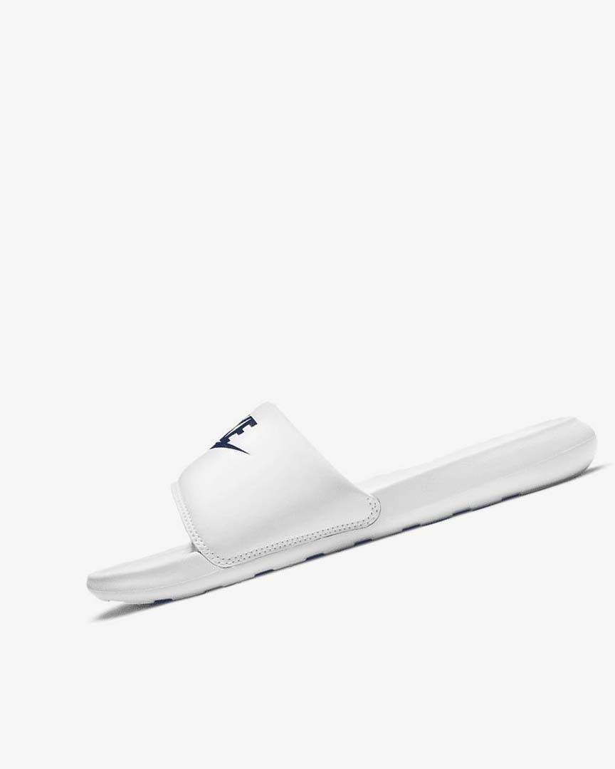 White / Royal Men\'s Nike Victori One Slides | UK3177