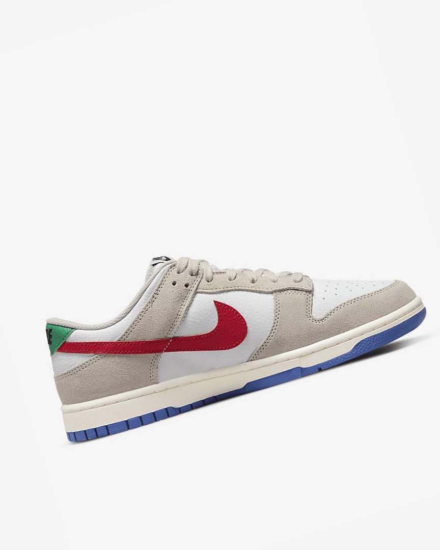 White / Royal / Red Men's Nike Dunk Low Sneakers | UK2326