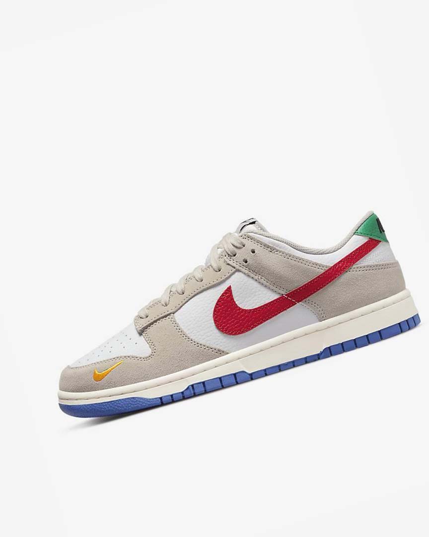 White / Royal / Red Men\'s Nike Dunk Low Sneakers | UK2326