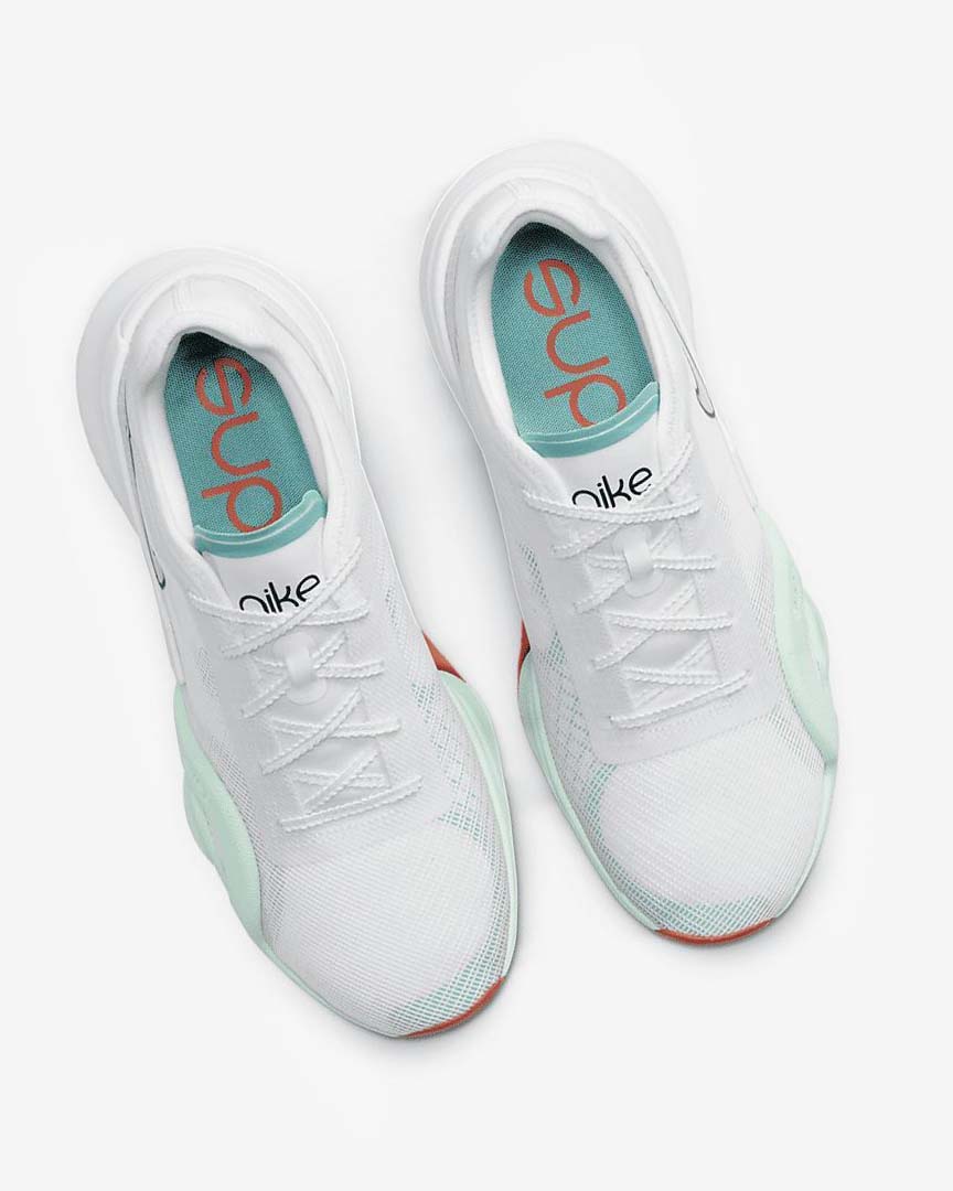 White / Turquoise / Green / Black Women's Nike Air Zoom SuperRep 3 Training Shoes | UK3159