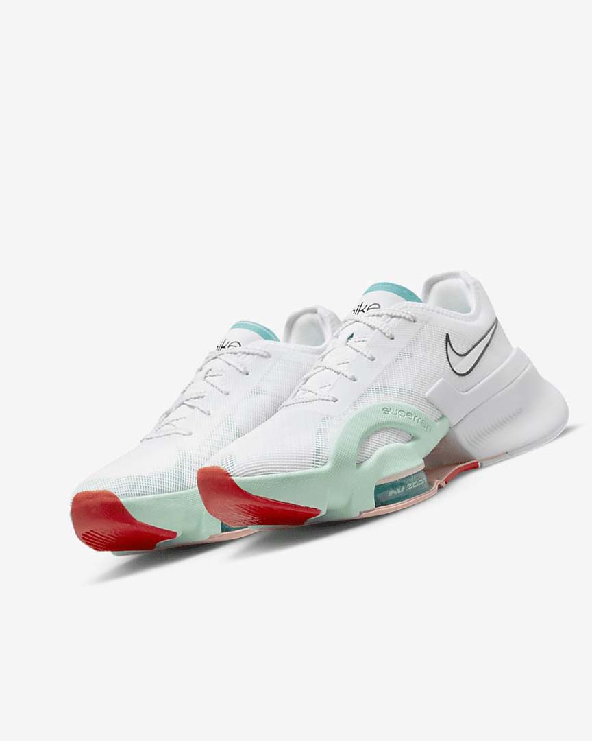 White / Turquoise / Green / Black Women's Nike Air Zoom SuperRep 3 Training Shoes | UK3159