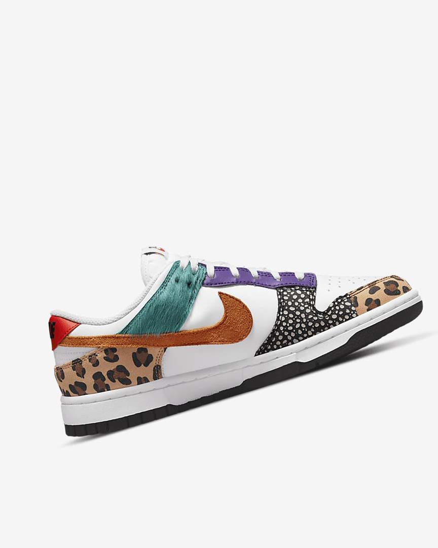 White / Turquoise / Purple / Deep Yellow Women's Nike Dunk Low SE Sneakers | UK1205