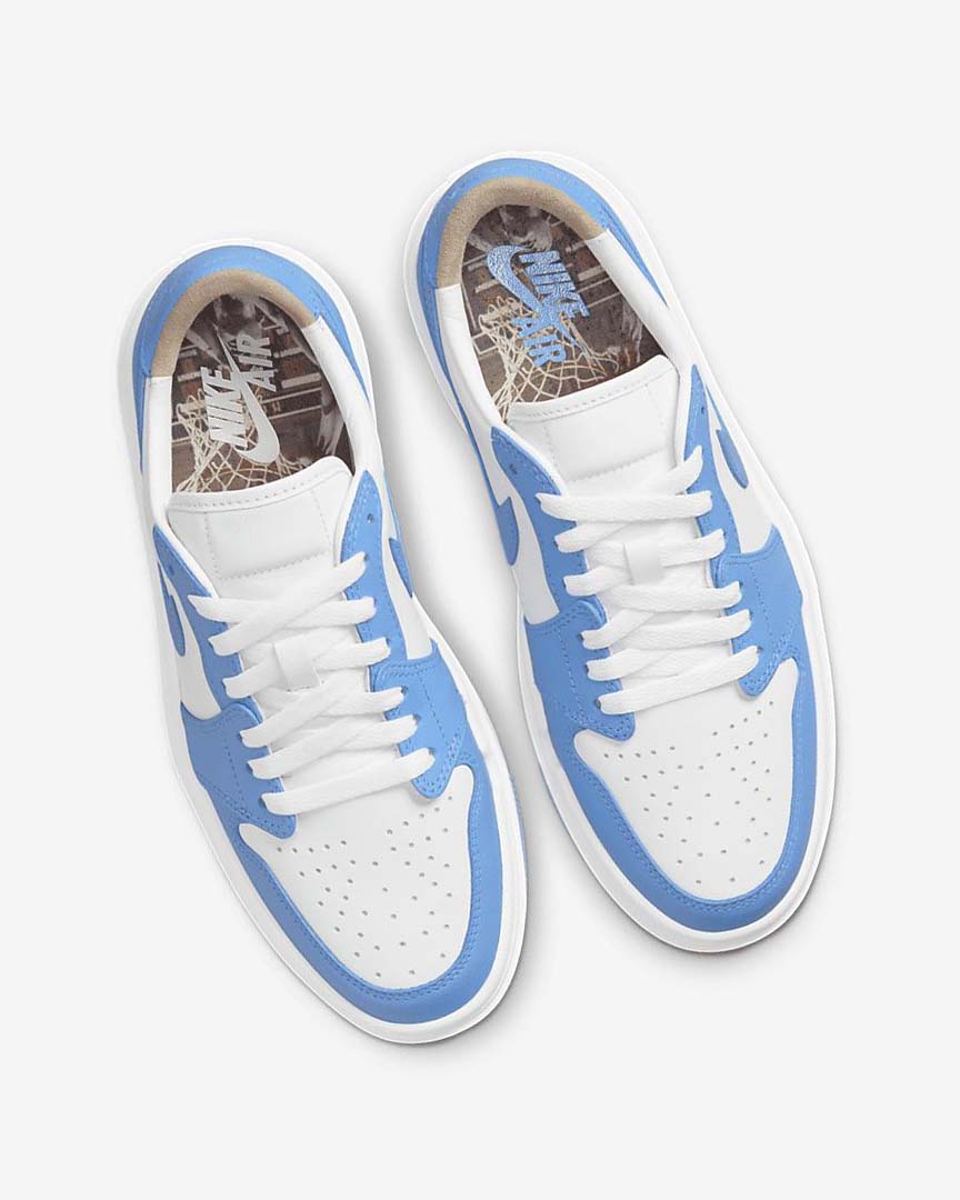 White / White Black / Blue Women's Nike Air Jordan 1 Elevate Low SE Sneakers | UK3004