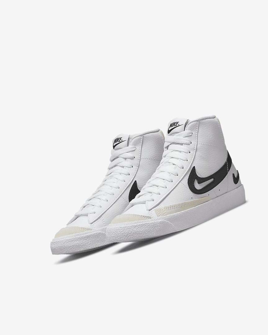 White / White / Black Boys' Nike Blazer Shoes | UK5281