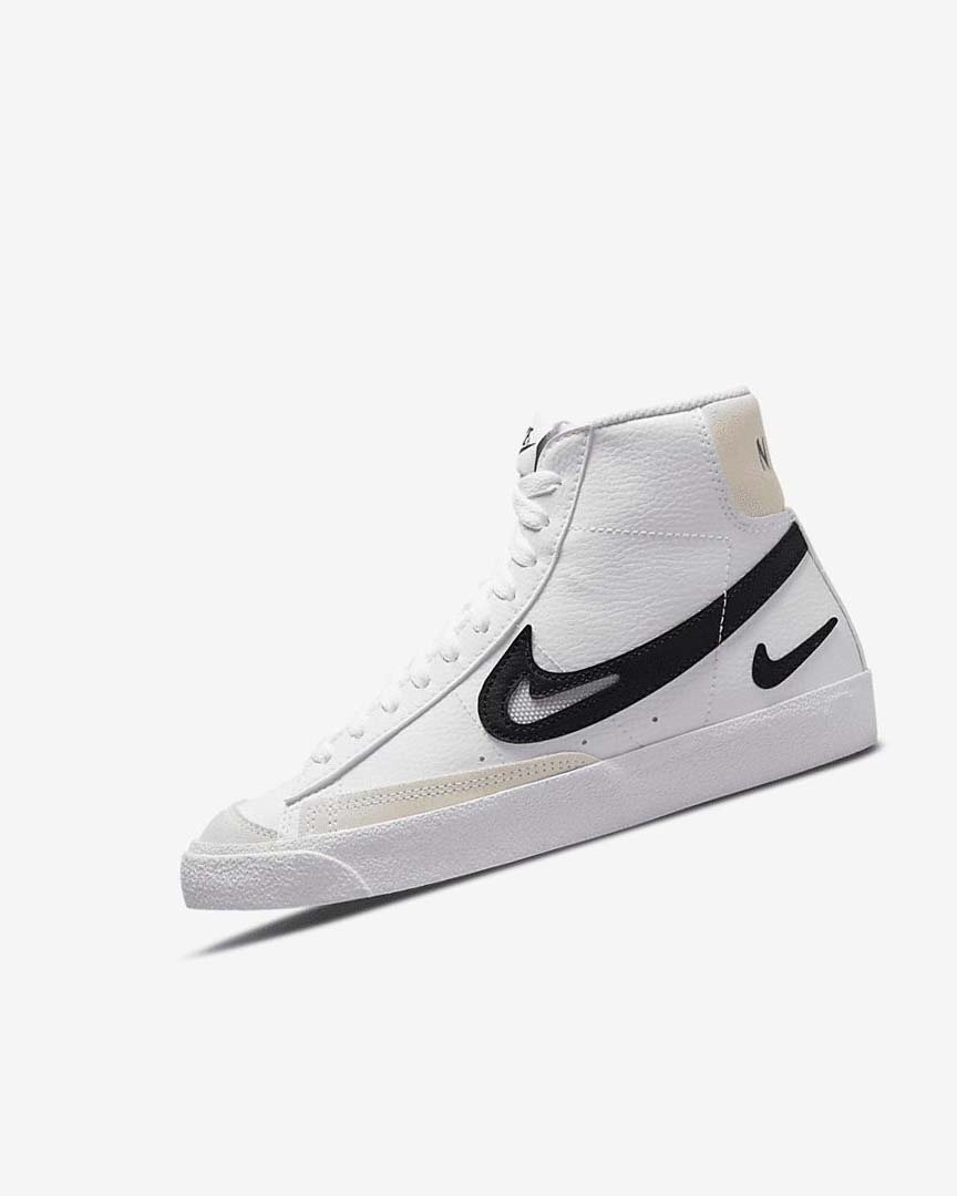 White / White / Black Boys\' Nike Blazer Shoes | UK5281