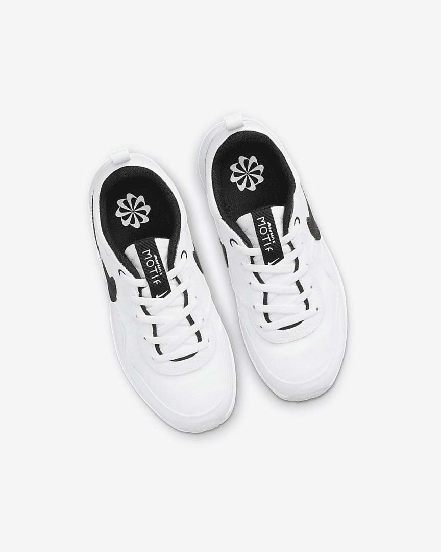 White / White / Black Girls' Nike Air Max Motif Shoes | UK2844