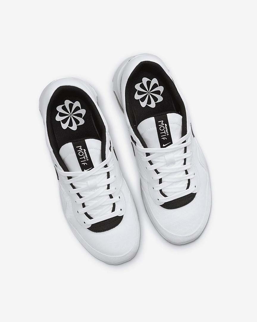 White / White / Black Girls' Nike Air Max Motif Shoes | UK4945