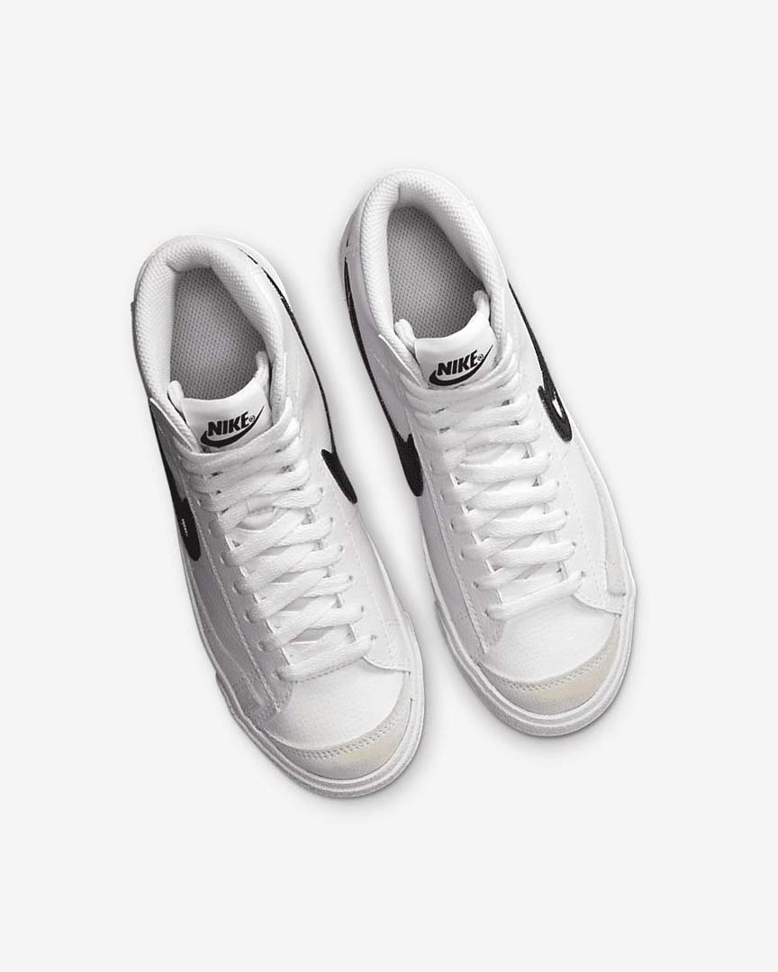 White / White / Black Girls' Nike Blazer Shoes | UK4888