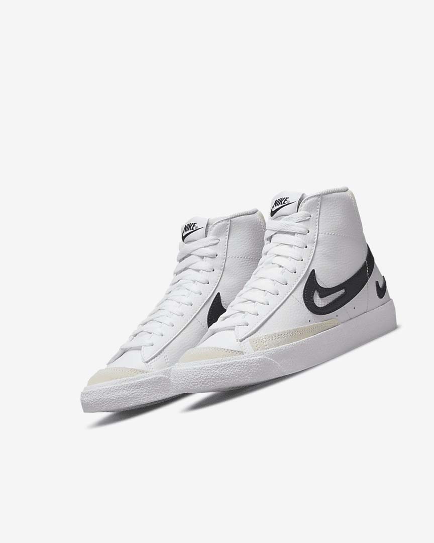 White / White / Black Girls' Nike Blazer Shoes | UK4888