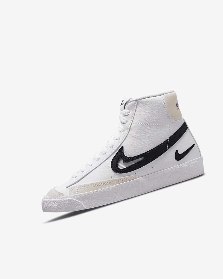 White / White / Black Girls\' Nike Blazer Shoes | UK4888