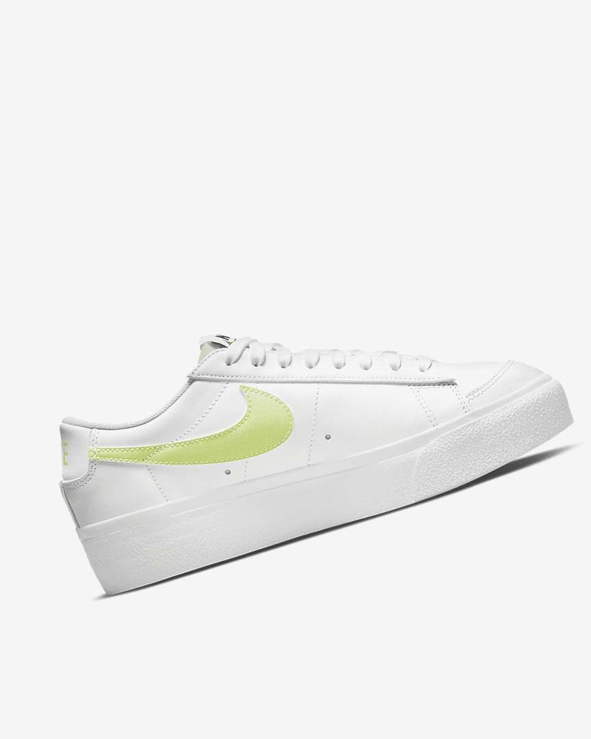 White / White / Black / Light Lemon Women's Nike Blazer Low Platform Sneakers | UK3098