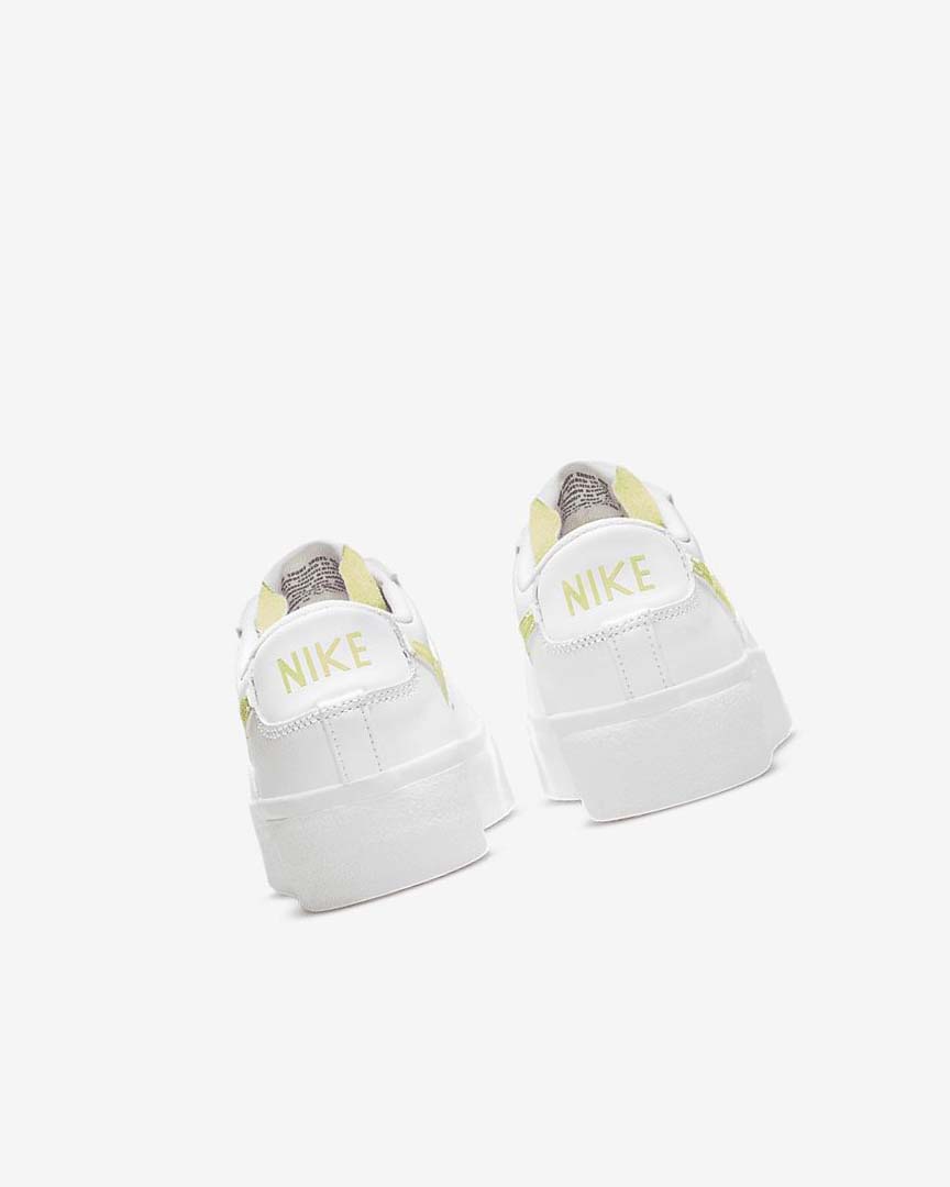 White / White / Black / Light Lemon Women's Nike Blazer Low Platform Sneakers | UK3098