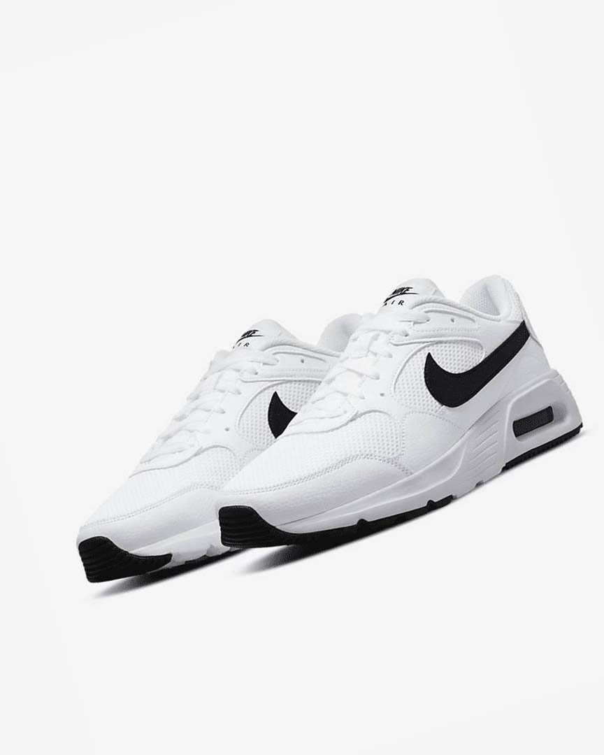 White / White / Black Men's Nike Air Max SC Sneakers | UK2528