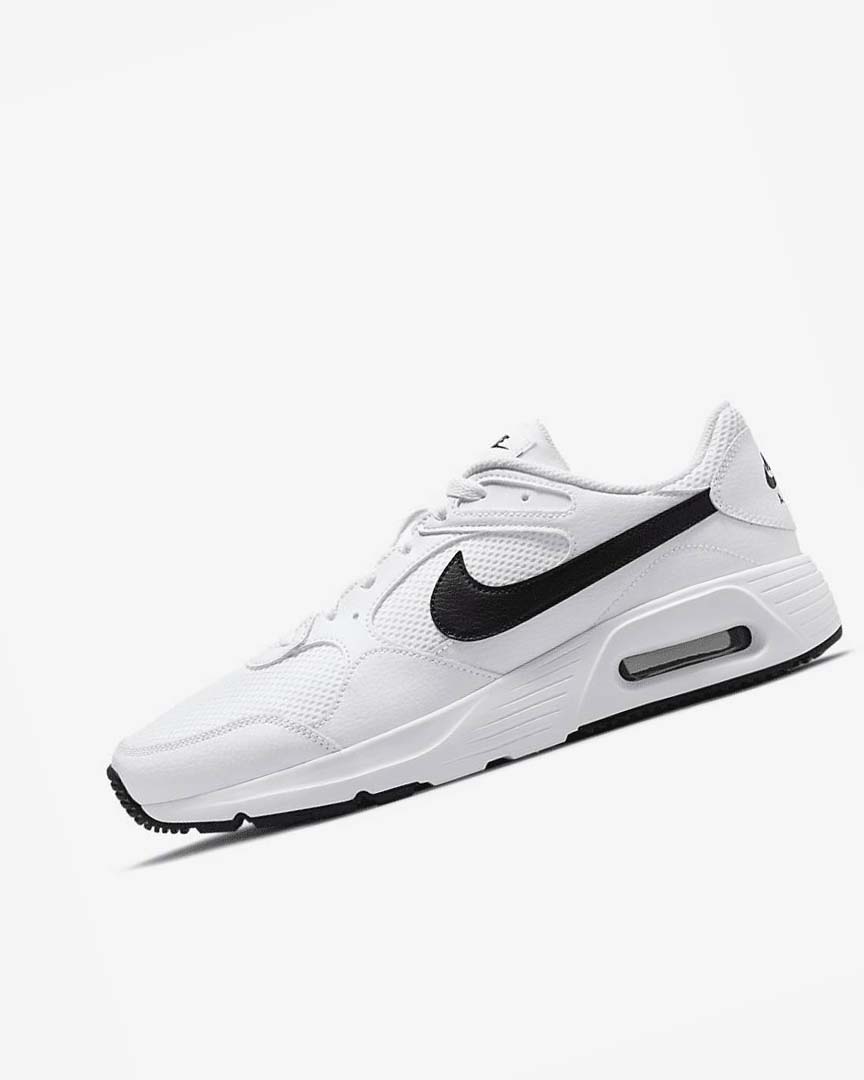 White / White / Black Men\'s Nike Air Max SC Sneakers | UK2528