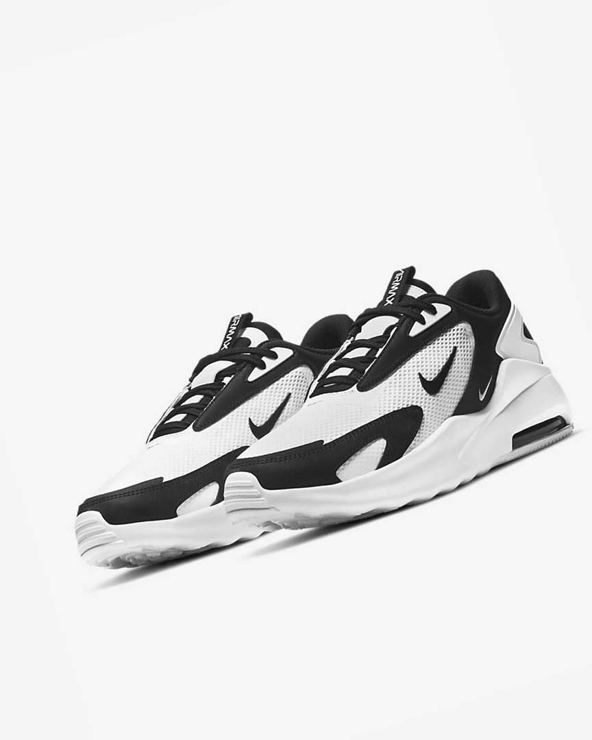 White / White / Black Men's Nike Air Max Bolt Sneakers | UK2904