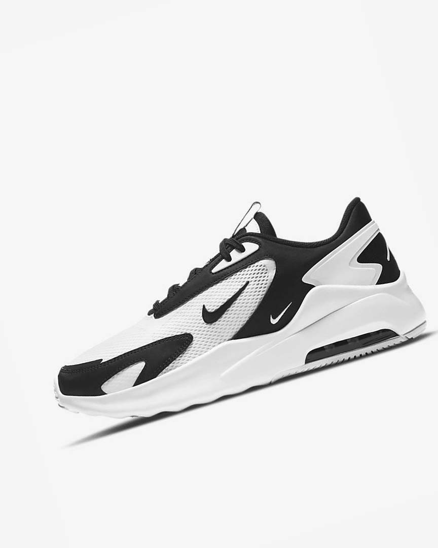 White / White / Black Men\'s Nike Air Max Bolt Sneakers | UK2904