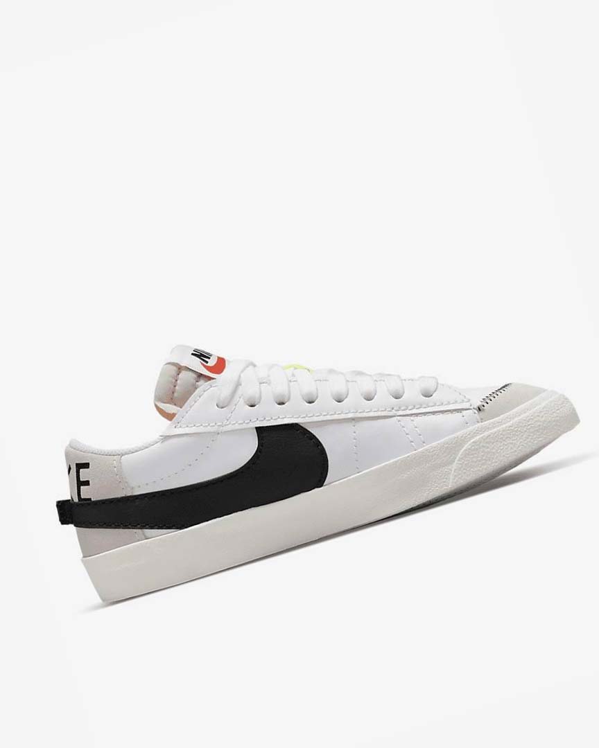 White / White / Black Men's Nike Blazer Low '77 Jumbo Sneakers | UK5019