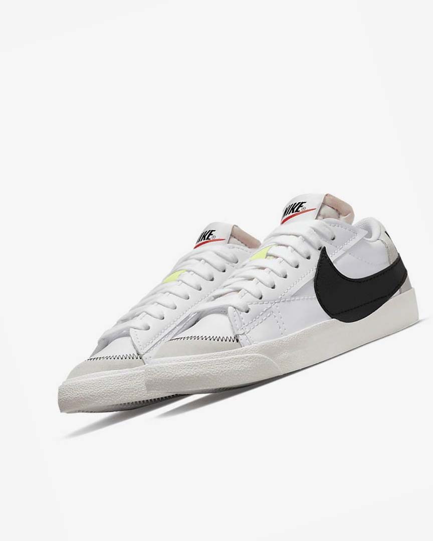 White / White / Black Men's Nike Blazer Low '77 Jumbo Sneakers | UK5019