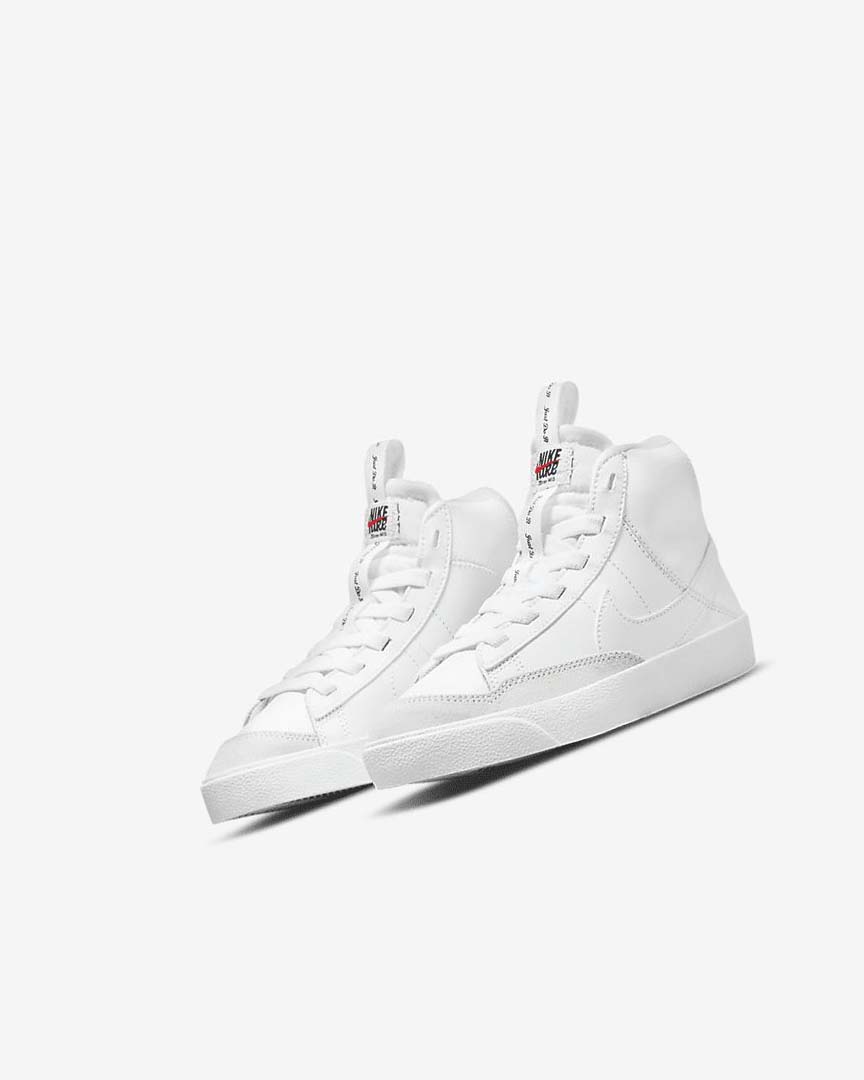 White / White / Black / White Boys' Nike Blazer Mid '77 SE Dance Sneakers | UK4545