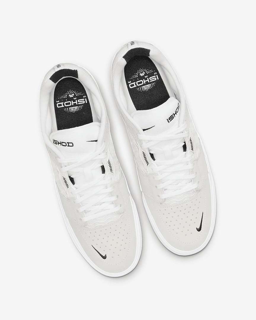 White / White / Black / White Women's Nike SB Ishod Wair Skate Shoes | UK3112