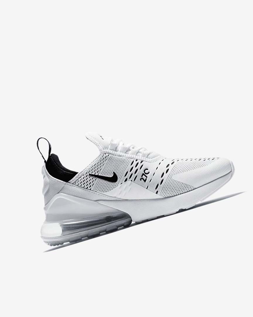 White / White / Black Women's Nike Air Max 270 Casual Shoes | UK5044